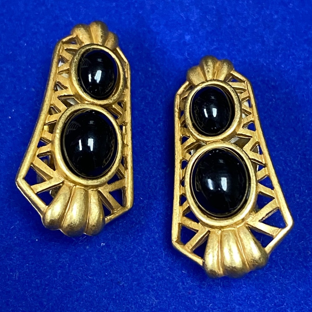 Vintage DKNY Gold Tone Clip Ons